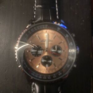 New Men’s Avaition Chronograph Men's Black and Gold Watch
